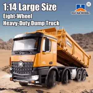 Huina 1536 1:14 Alloy RC Dump Truck – 12CH Heavy-Duty 8-Wheel Construction Transport Vehicle with 2.4GHz Remote Control