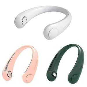 USB Neck Hanging Fan Personal Hands-Free Fan Neckband Fan - Rechargeable 3 Speeds 360 Degree Headphone Design for Home, Sport, Camping, Beach, Travel, Office(Pack of 1, Multicolor)