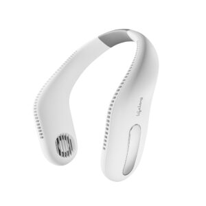 Lifelong Neck Fan with Twin Turbine | 360° Hands-Free Cooling with 70 Air Outlets | 3.8W BLDC Motor, 1600mAh Battery, Type-C Charging, Portable Wearable Personal Fan | Lightweight & Low Noise (White)