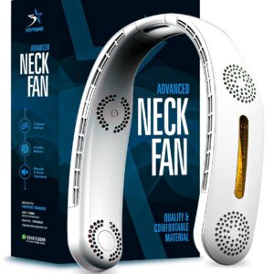 DRIFTX Portable Neck Fan Rechargeable | Neck Fan for Kitchen Women | Better then Hand Fan Desk Fan | 4 Turbo Motor 3 Speed Low Noise Motors (White, 2400mAh)