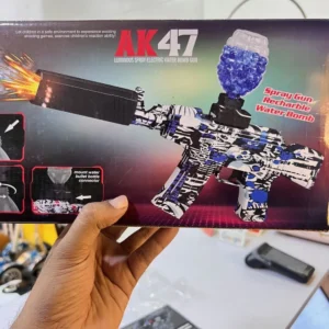 Mini AK47 Gel Blaster Gun with Realistic Smoke & LED Light Effects – Rechargeable Outdoor Action Toy for Kids & Adults