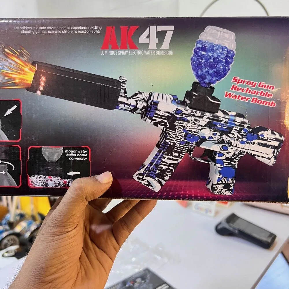 Mini AK47 Gel Blaster Gun with Realistic Smoke & LED Light Effects – Rechargeable Outdoor Action Toy for Kids & Adults
        <span class="amazon-style-sales-stat" style="display: block; font-family: -apple-system, BlinkMacSystemFont, 'Segoe UI', Roboto, Arial, sans-serif; font-size: 15px; color: #0f1111; margin-top: 6px; text-transform: none; letter-spacing: normal; text-align: left; line-height: normal;">
            <strong style="font-weight: 700;">574 people bought</strong> <span style="font-weight: 400;">in past month</span>
        </span>